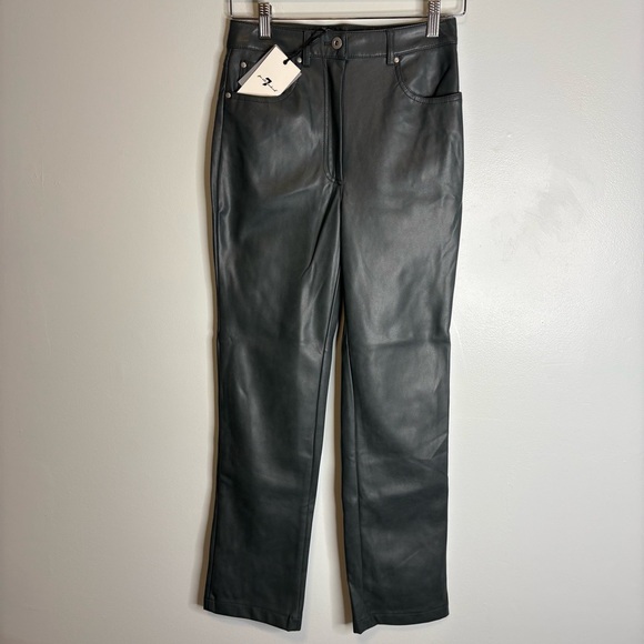 7 For All Mankind Pants - 7 for All Mankind Brand NWT Faux Leather Pants Blue/Grey Womens Size Small
